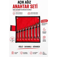 Erçelik 8 Parça Açık Ağız Anahtar Seti Profesyonel El Aletleri Takımı