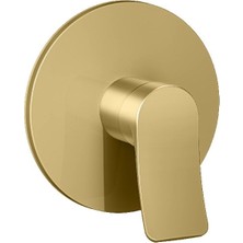 Valtemo Valero Brushed Gold Round Ankastre Banyo-Duş Bataryası- 1 Way