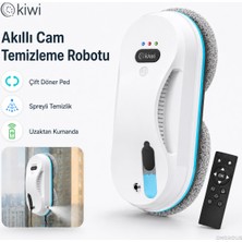 Kiwi Sıvı Püskürtmeli Akıllı Cam Silme Robotu Uzaktan Kumandalı Otomatik Cam Temizleyici Cihaz Yüksek Vakum Güçlü Çerçevesiz Cam Uyumlu