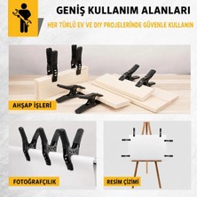 Ayarlanabilir 6lı Yaylı Güçlü Tutuşlu Metal Kıskaç Mengene Pense Mandal Işkence Kaymaz Kaplamalı Çeneler, Çok Amaçlı Sabitleme Aparatı Fotoğraf, Ahşap, Hobi ve Atölye Kullanımı Için Dayanıklı Tasarım