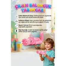 Farbu Oyuncak 3 Parça Pilli 8 Delikli 19CM Köpük Makinası ve 2X10ML Baloncuk Sıvılı Eğlenceli Çocuk Oyun Seti