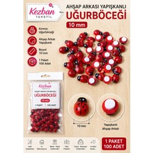 Kezban Tekstil Kırmızı Uğurböceği  Ahşap 10 mm 1 PAKET100 Adet