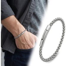 Moncuk Design Hasır Örgü Model Çelik Zincir Erkek Bileklik – Çelik Kilitli 33515B2D9