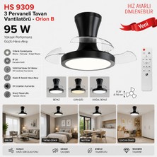 Helios 3 Pervaneli Tavan Vantilatörü 95W, 3 Renk Fonksiyonlu, Dim Edilebilir