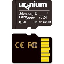 Uranium 256GB Uranıum UR-TF-256G Mıcro Sd Card U3 7/24 Surveıllance 100/50MBS Industrıal Hafıza Kartı (3 Yıl