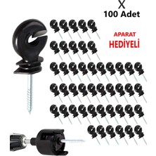 Dedeks 1. Kalite Izolatör Elektrikli Çit Teli Için Vidalı 100 Adet-Izalatör Sıkma Aparatı Hediye