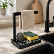 İna Design Modern Tezgah Üstü Süngerlik Standı – Süngerlik, Bulaşık Teli ve Bez Askısı Tezgah Üstü Stand