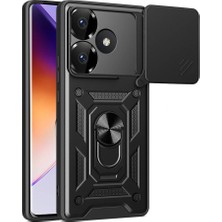 Lyon Tech Xiaomi Poco F6 Kılıf Zore Vega Sürgülü Kamera Korumalı Manyetik Standlı Kapak – Çok Fonksiyonlu Premium Koruyucu