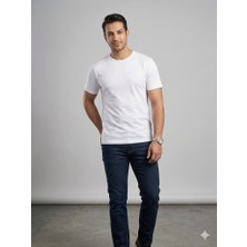 Centilmen Erkek Bisiklet Yaka Düz Sade Klasik T-Shirt 2517044