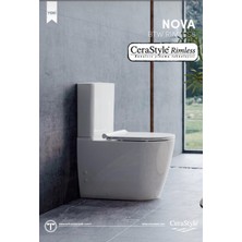 Turkuaz Seramik Turkuaz Cerastyle Nova Kanalsız Rimless Duvara Sıfır Klozet Takımı,iç Takım ve Kapak