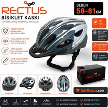 Rectus Bisiklet Kaskı ( Gri Füme Yetişkin Vizörlü LED Işıklı Beden 58/61)