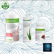 Herbalife Formül 1 Besleyici Shake Karışımı Ahududu ve Beyaz Çikolata Aromalı 500 G + Herbal Aloe Konsantre Içecek 473 ml + Çay ve Bitki Ekstreli Aromalı Içecek
