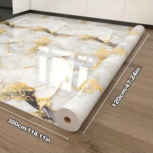 Ukab Dekor 120CM x 2.80CM Metre Rulo Gold Beyaz Mermer Desenli Yapışkanlı Duvar Paneli Kağıdı Ev Ofis Basıc