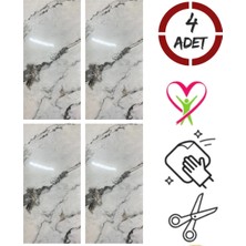 Ukab Dekor 6044 Kendinden Yapışkanlı Mermer Seramik Desenli Köpük Pvc Duvar PANELI(30X60 cm - 4 Adet - 0.72 M²)