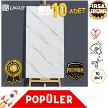 Ukab Dekor 30X60 cm Kendinden Yapışkanlı Dekoratif Esnek Köpük Beyaz Mermer  Pvc Panel (10 Adet)