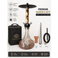 Matiat Tobacco Premium Gold Kristal Cam Nargile Seti – Çanta Hediyeli | Lüle + Maşa + Marpuç Dahil | Paslanmaz Çelik Gövde