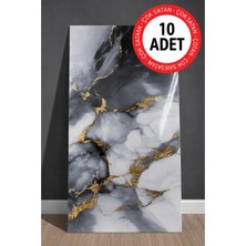 Ukab Dekor 10 Adet 30X60 cm Dekoratif Mermer Desenli Kendinden Yapışkanlı Duvar Paneli (Banyo Wc Mutfak)