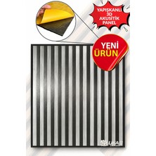 Ukab Dekor 70X70CM Lambri Gri Ahşap Görünümlü Duvar Çıtası Desenli Yapışkanlı Akustik Duvar Panel Köpük