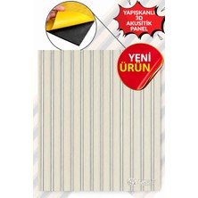 Ukab Dekor 70X70CM Lambri Ahşap Görünümlü Duvar Çıtası Desenli Yapışkanlı Akustik Duvar Panel Köpük