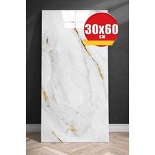 Ukab Dekor 30X60CM 1 Adet Gold Mermer Desen Yapışkanlı Banyo,tezgah Arası Kaplama Duvar Paneli Kağıdı