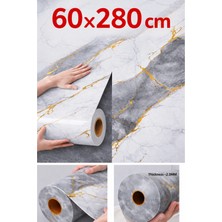 Ukab Dekor 60X280 cm Tek Parça Rulo Dekoratif Lükss Desen Kendinden Yapışkanlı Duvar Panel Tv Ünitesi