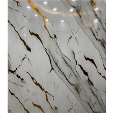 Ukab Dekor (30X60 cm 0,18 M ) Kendinden Yapışkanlı Gold Mermer Desenli Köpük Pvc Duvar Paneli Banyo