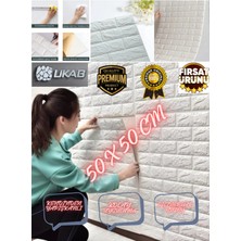 Ukab Dekor Kendinden Yapışkanlı Tuğla Desenli Beyaz Duvar Paneli  Pratik Dekoratif Mutfak 50X50CM 0,25 M²