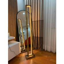 Doğal Ahşap LED Lambader 170 cm Gün Işığı, Uzaktan Kumandalı Dimmerli, Parlaklık Ayarlı, Pürmüz Yakma Ahşap Gövdeli, 20X40 cm Ayaklı Modern Dekoratif Iç Mekan Yer Lambası
