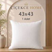 ÇİÇEKCE HOME Çiçekce Home Kırlent Iç Yastığı 1.kalite Boncuk Silikon Elyaf Dolgulu 43X43 1 Adet 350 Gram