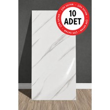 Ukab Dekor 10 Adet 30X60 cm Dekoratif Mermer Desenli Kendinden Yapışkanlı Duvar Paneli (Banyo Wc Mutfak)