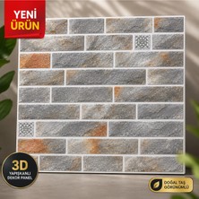 Ukab Dekor Ukab 3D Kabartmalı Kendinden Yapışkanlı Duvar Kaplama Paneli Düz Desen 70 x 35 cm Salon Mutfak Wc