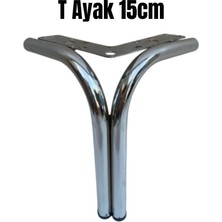 Eymen Meral Aksesuar T 15CM Krom Metal Ayak ( Montaj Vidaları Dahildir. ) Koltuk Kanepe Vestiyer Tv Ünitesi Baza Komidin Şifonyer Vb. Ürünler Için Şık ve Kaliteli Malzemedir