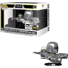 Funko Pop! Ride Super Deluxe: Star Wars Hyperspace Heroes - The Mandalorian In N1 Starfighter (With Grogu) Figür