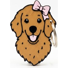 Pazarois Kurdeleli Golden Retriever Figürlü Açacaklı Anahtarlık