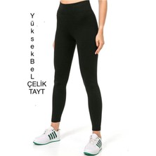 Tüccar Umut Kadın Çelik Örme Yüksek Bel Geniş Kemerli Sıkılaştırıcı Toparlayıcı Siyah Pantalon