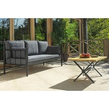 Vivense Lalas Metal Sofa Sedir Üçlü Koltuk, Antrasit, 70X200