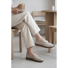 Liarca Odessa Comfort -  Ortopedik 4 Nokta Taban Destekli Nefes Alabilir Lazer Kesim Günlük Rahat Buz Rengi Kadın Casual Ayakkabı Hafif Yürüyüş Loafer