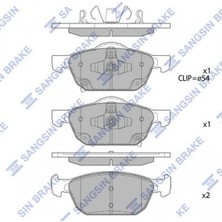 SANGSIN Almparca Ön Fren Balata Honda Civic 1.6l N16A I-Dtec Dizel Fk3 Kasa 13- / Civic 1.5l Vtec Rs Modeli Hatchb Ack Fk7 Kasa 17-