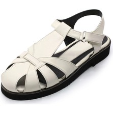 Costo Shoes Büyük Numara Kadın Sandalet Krem Iriadam