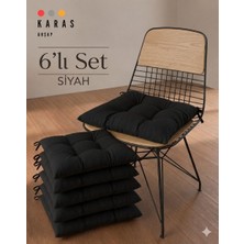 KARAS AHŞAP Tekstil Modern 6’lı Sandalye Minderi Takımı - Minder Seti (40X40 Cm)