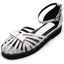 Costo Shoes Büyük Numara Kadın Sandalet Beyaz Iriadam