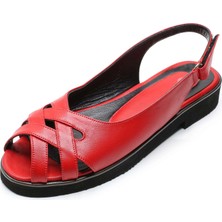 Costo Shoes Büyük Numara Kadın Sandalet Kırmızı Iriadam