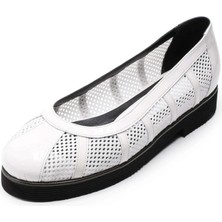 Costo Shoes Büyük Numara Kadın Babet Beyaz Iriadam