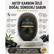 Belirtilmemiş Aktif Karbon Özlü Doğal Süngerli Sabun 135 gr El Yüz Vücut Temizliği Için