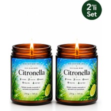 Decevorine Sivrisinek Alanlarında Tercih Edilen Citronella ve Limon Otu Mumu 210 gr 2 Lipaket