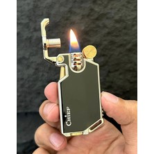 Chief Özel Seri SLİM Vintage Mekanik Gold Renk Benzinli Çakmak - Premium Hediyelik Şık Model
