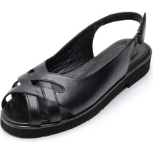 Costo Shoes Büyük Numara Kadın Sandalet Siyah Iriadam