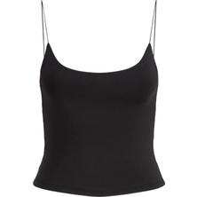 Jack & Jones Jxverona Cropped Sınglet Jrs Rt Ip Aakı Siyah Atlet