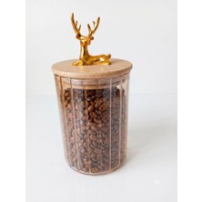 Balsa Mrk Model Borosilikat Geyik Figürlü Gold Renk Kavanoz 600ML