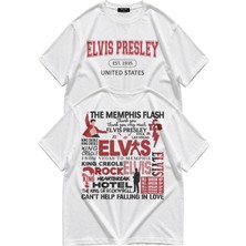 Fuddy Moda Unisex Elvis Presley Sırt Baskılı Oversize Tshirt